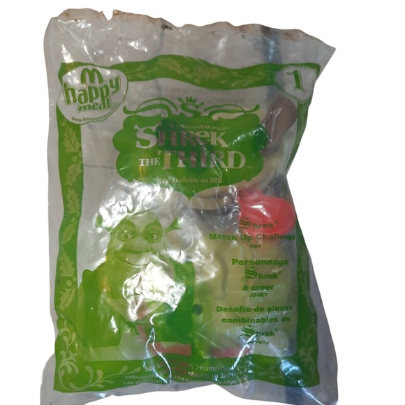 Shrek the Third 2007 McDonalds Happy Meal Toy #1 Match Up Figure Sealed HTF‎ - Picture 1 of 2
